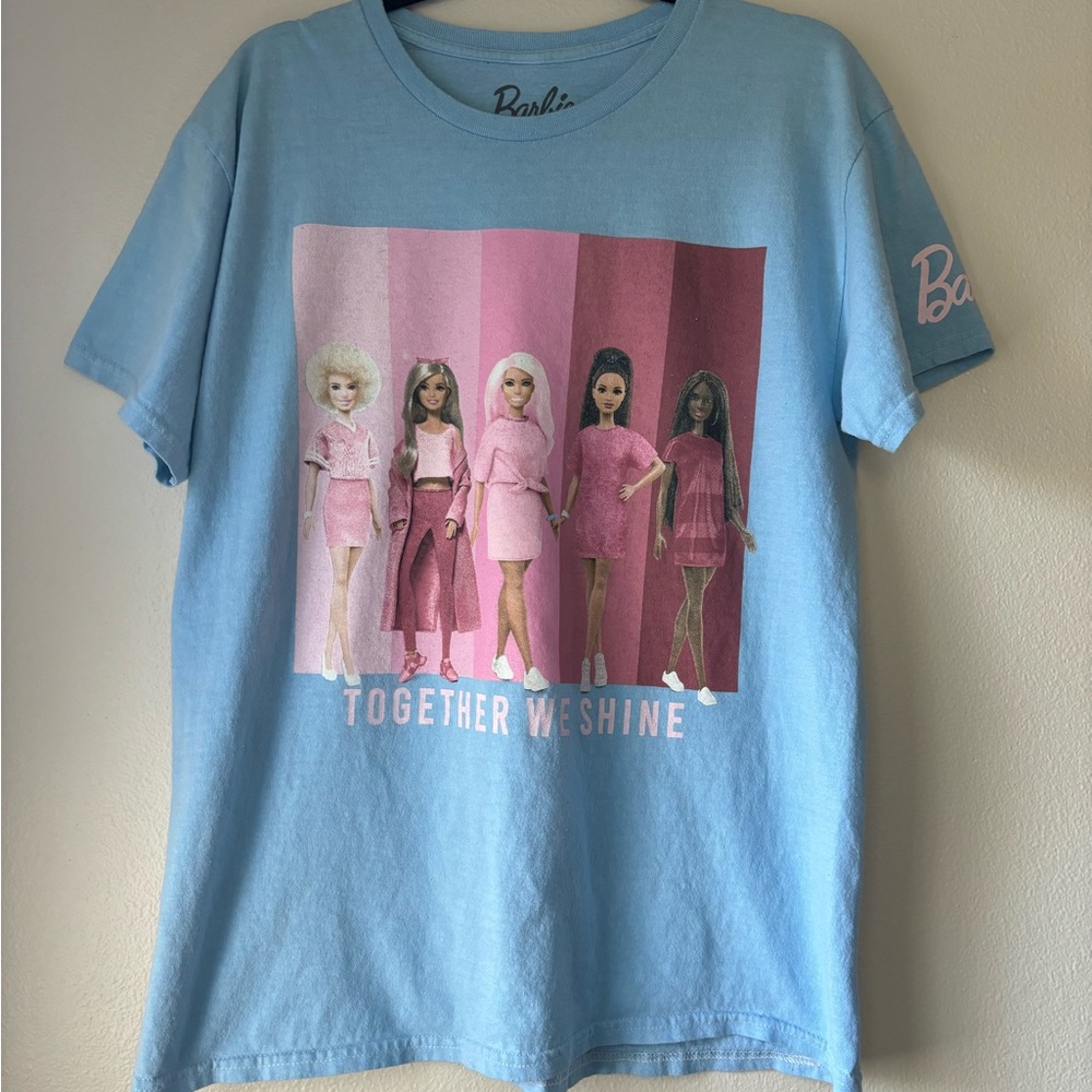 Women’s Barbie 100% Cotton T Shirt Large Together We Shine Movie Margot Robbie